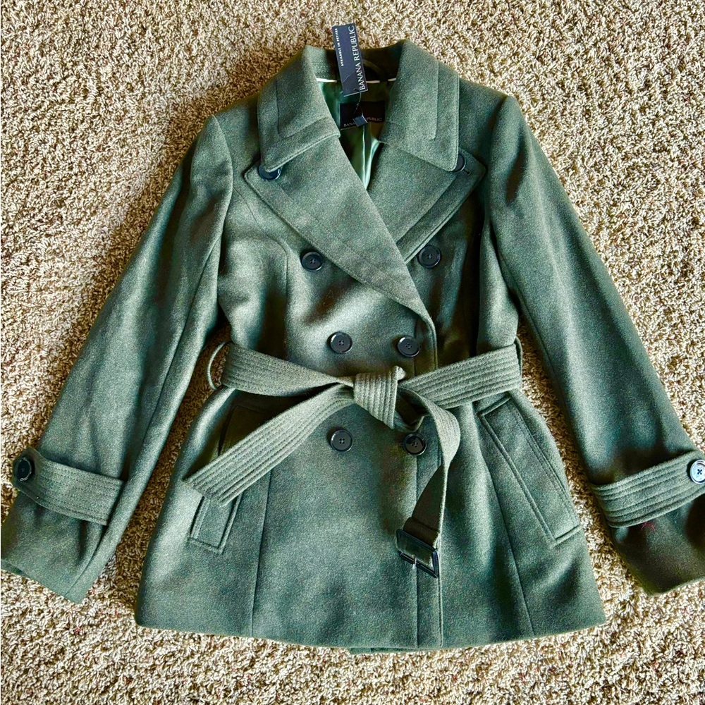 Banana Republic lined winter wool double breasted coat